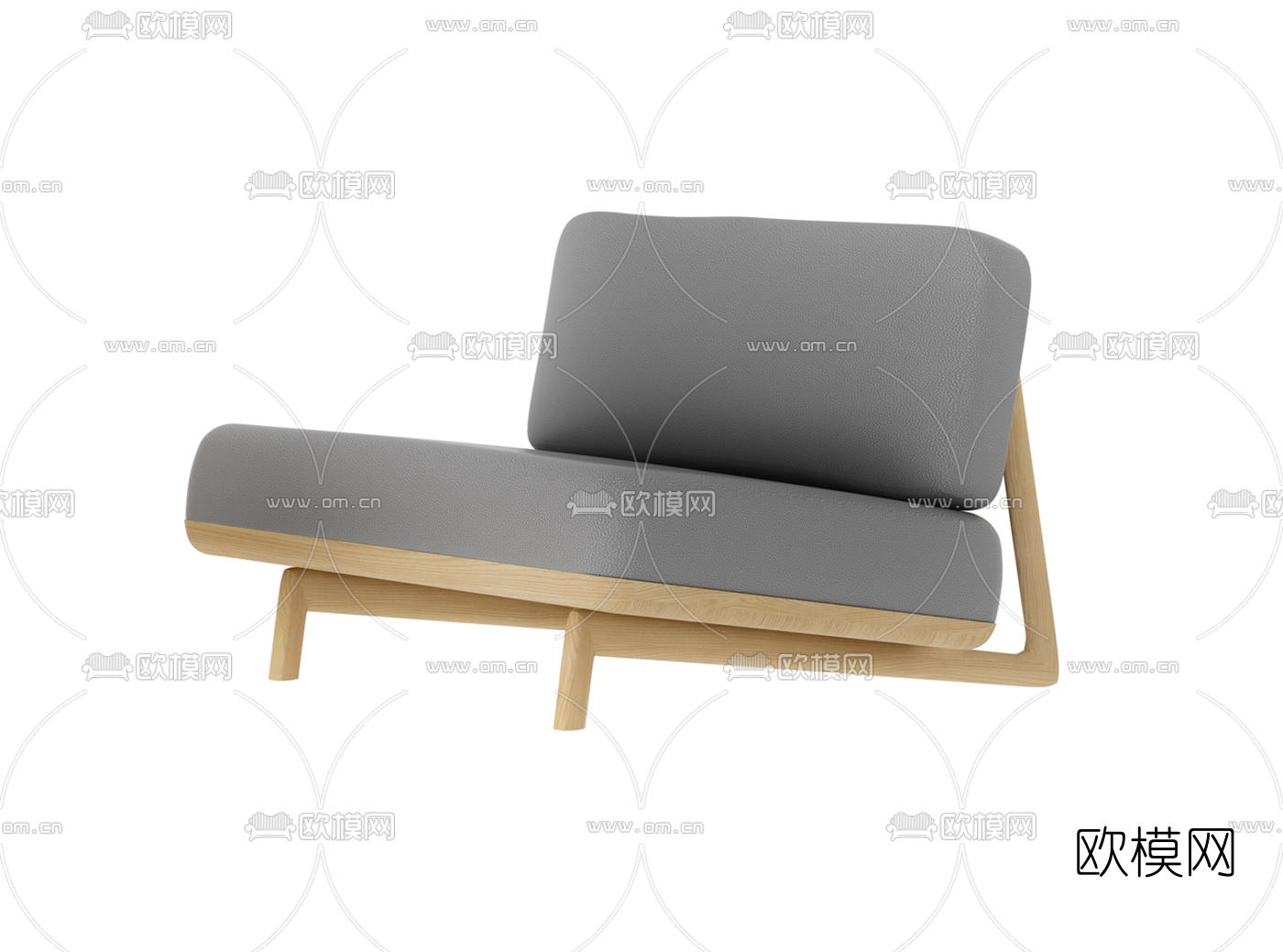 现代布艺单人双人沙发3d模型下载（渲染图3）