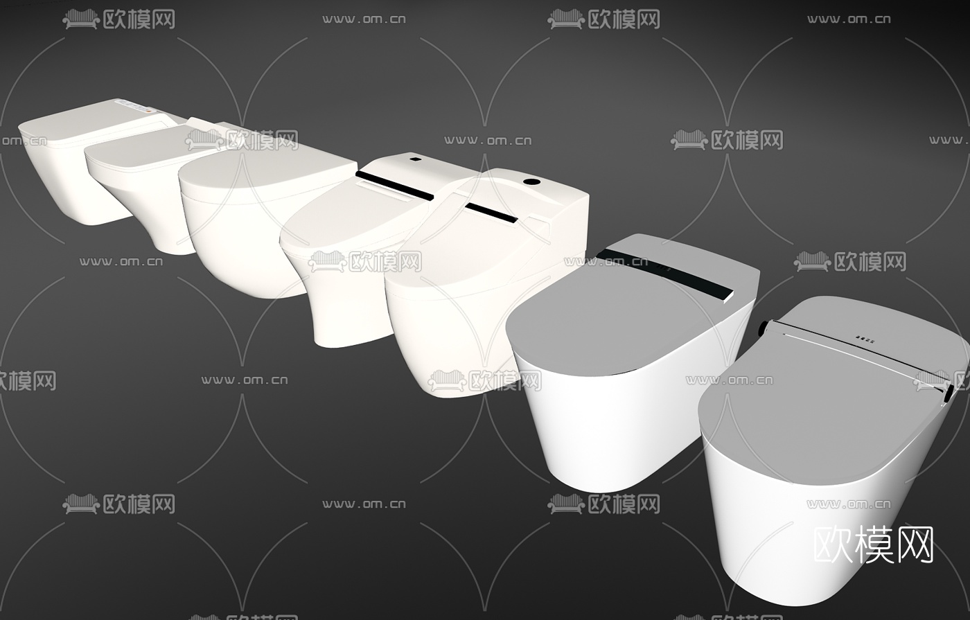现代智能陶瓷马桶su模型