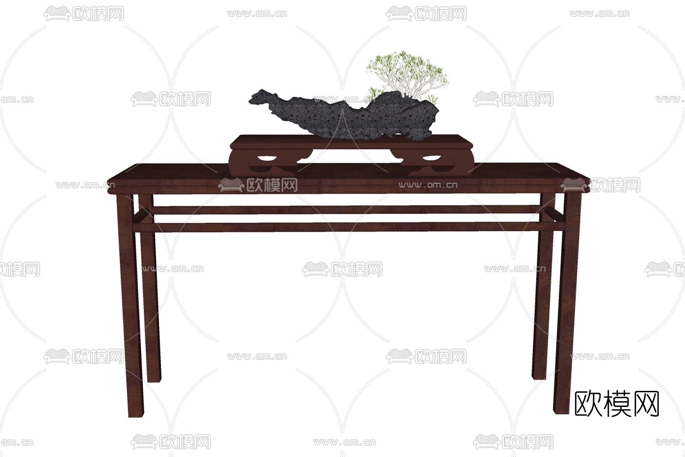 新中式玄关端景台su模型下载