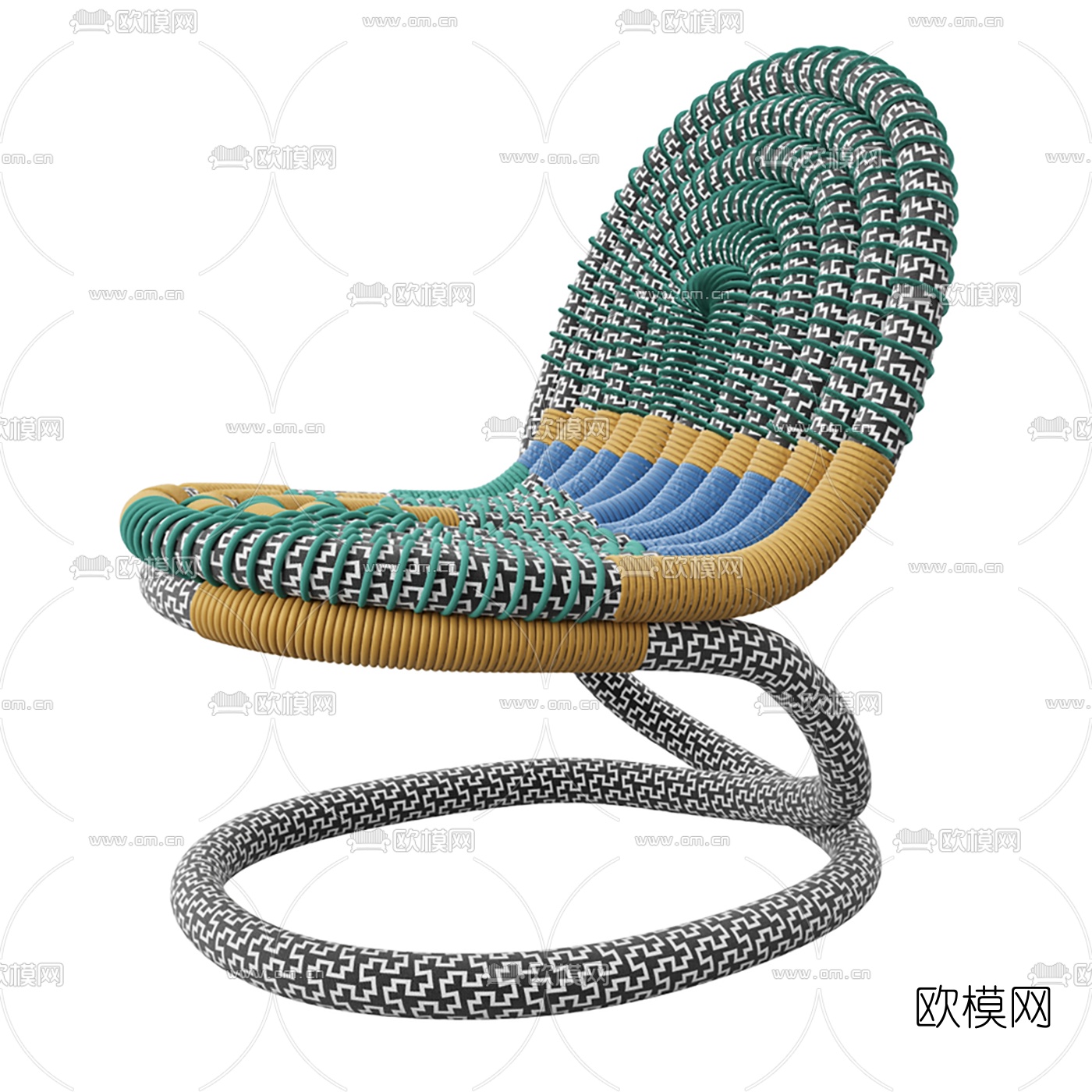 现代编织休闲椅3d模型
