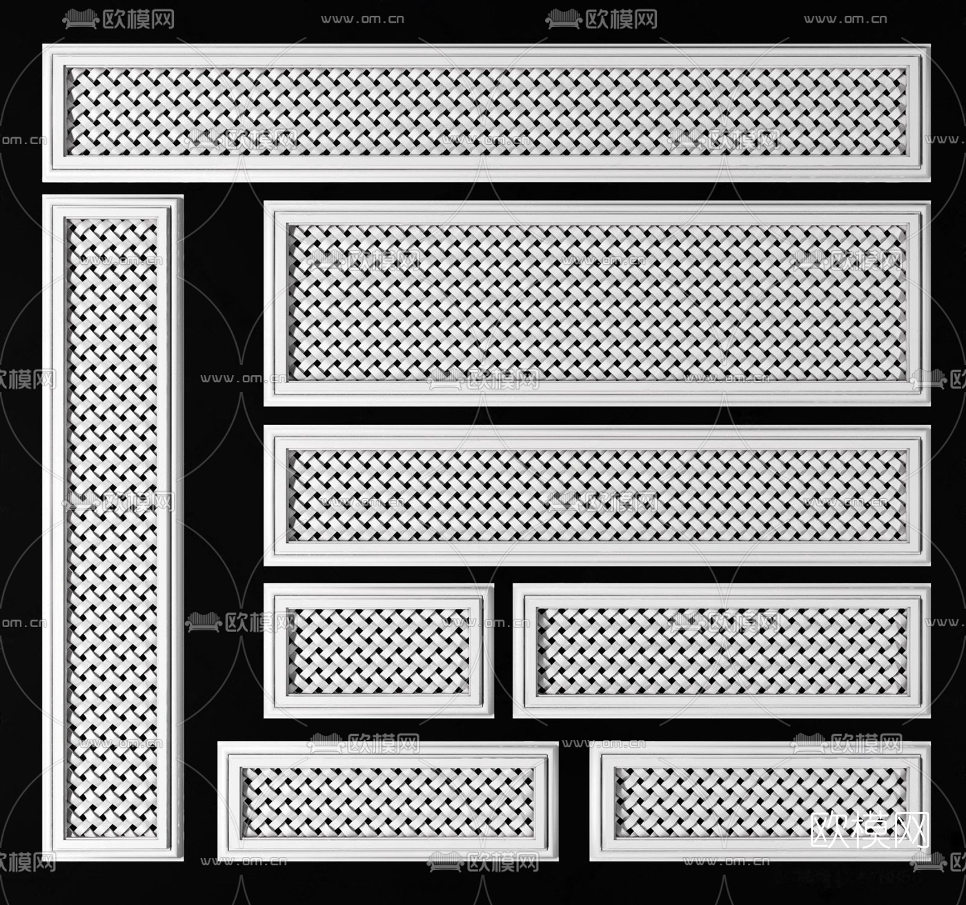 现代藤编空调出风口3d模型