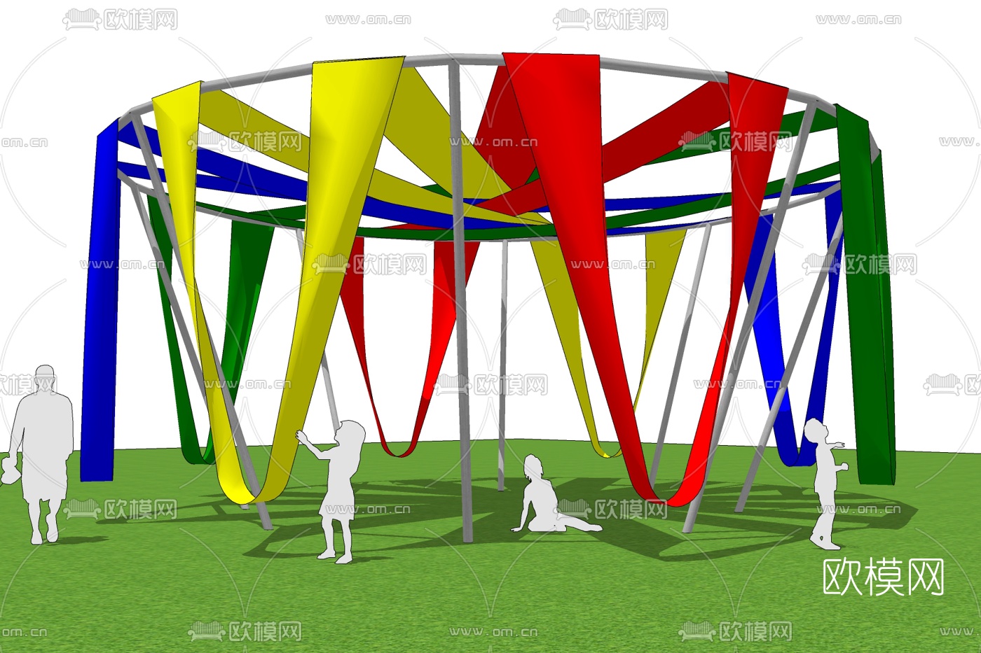现代秋千免费su模型下载