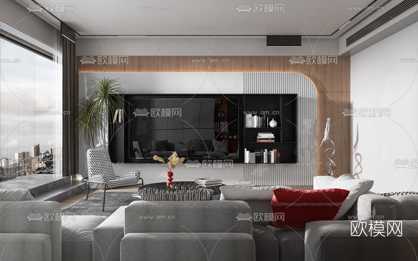 现代客厅3d模型