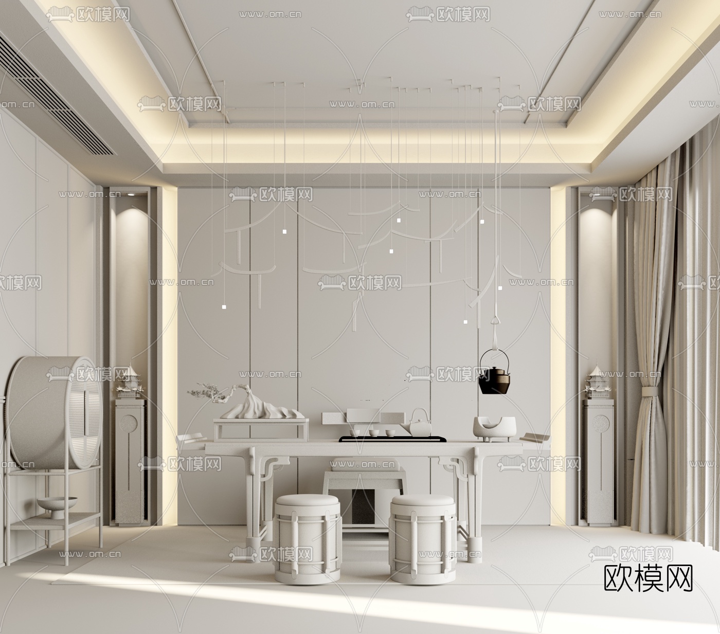 新中式茶室3d模型