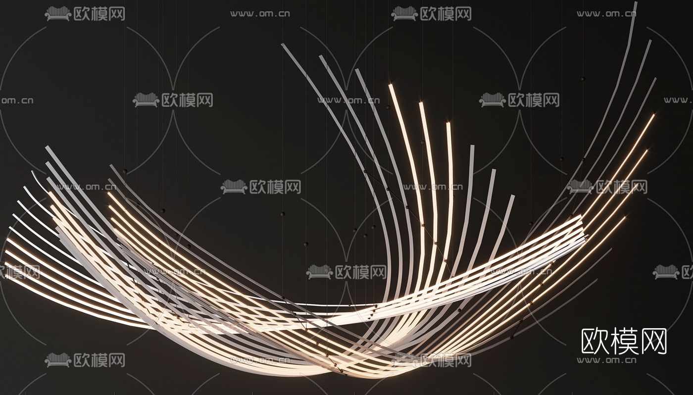 现代艺术装饰吊灯3d模型
