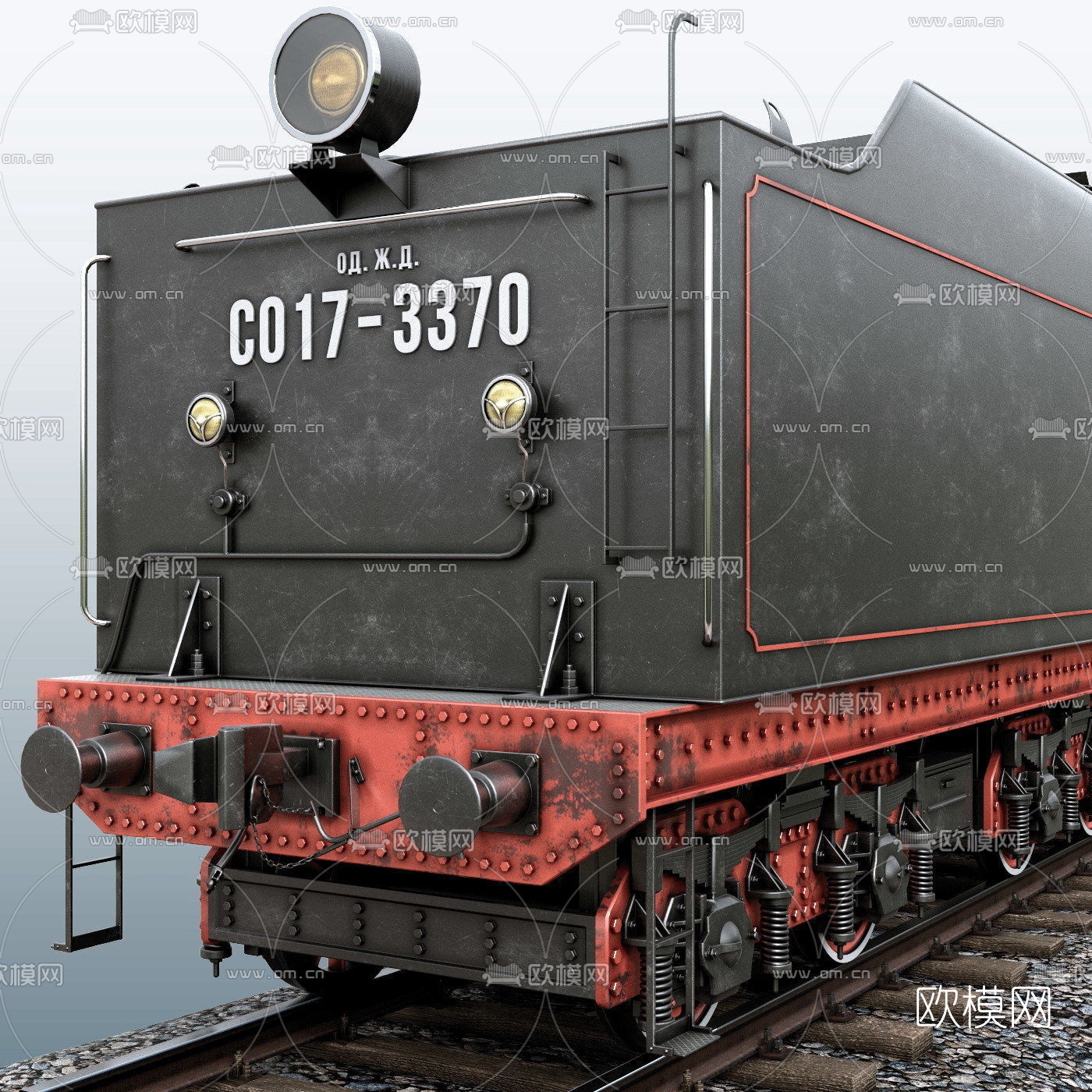 工业风列车火车头3d模型下载（渲染图4）