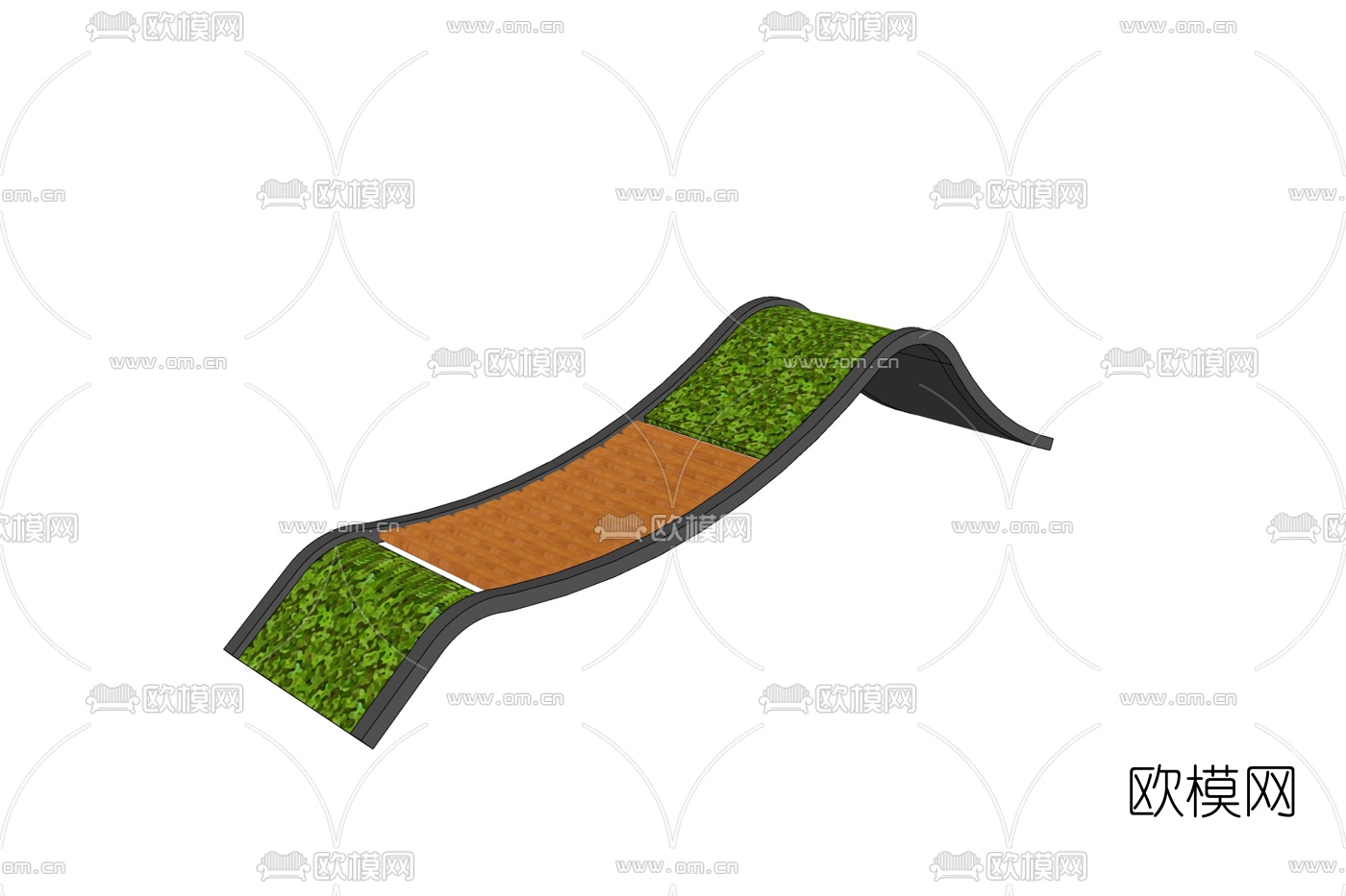 现代花坛座椅su模型下载