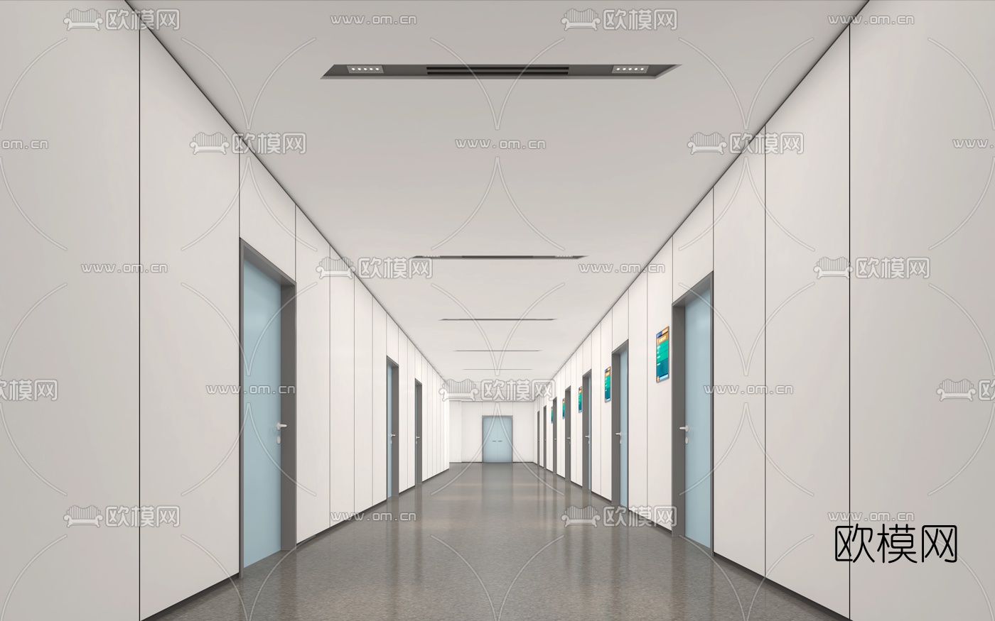 现代医院急诊大厅3d模型下载（渲染图2）