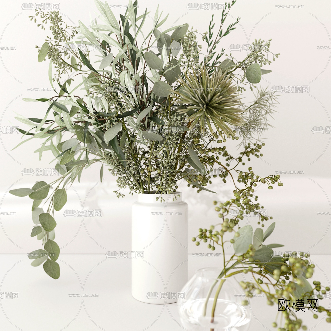 现代花瓶花卉3d模型下载（渲染图4）