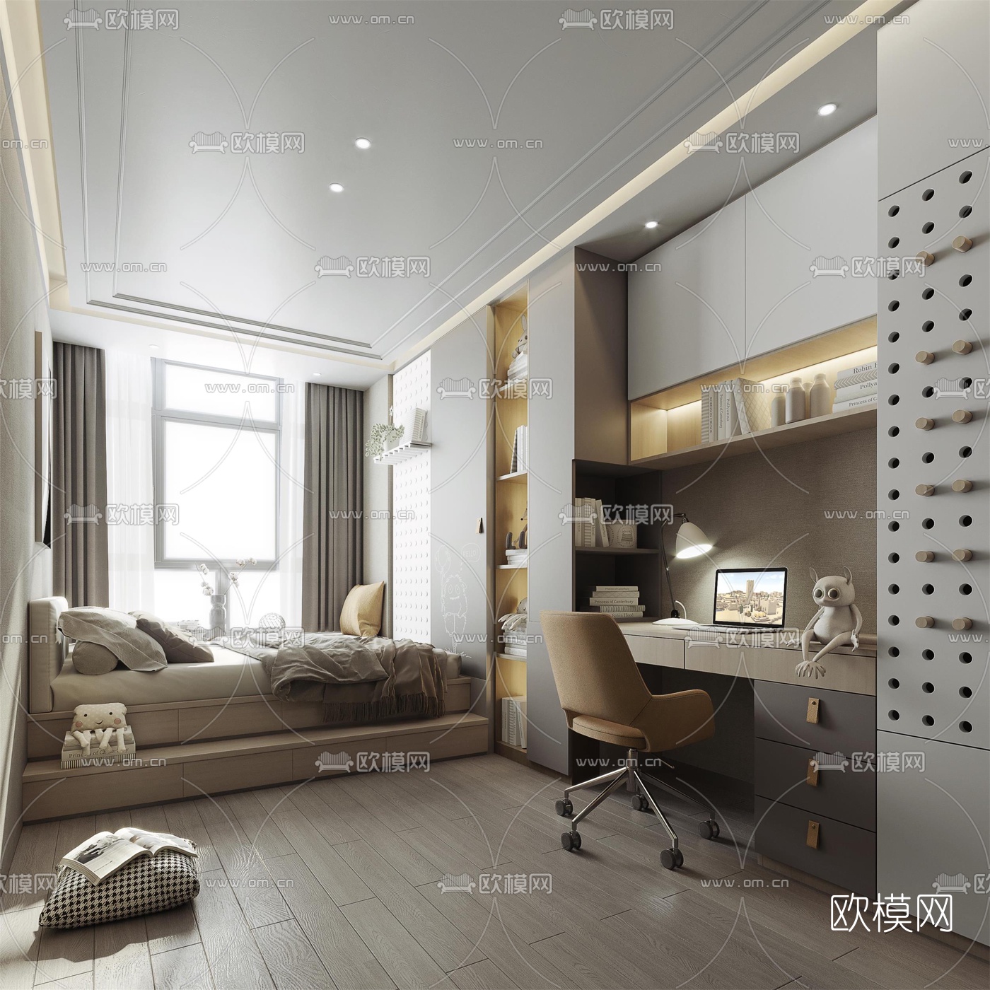 现代儿童房3d模型