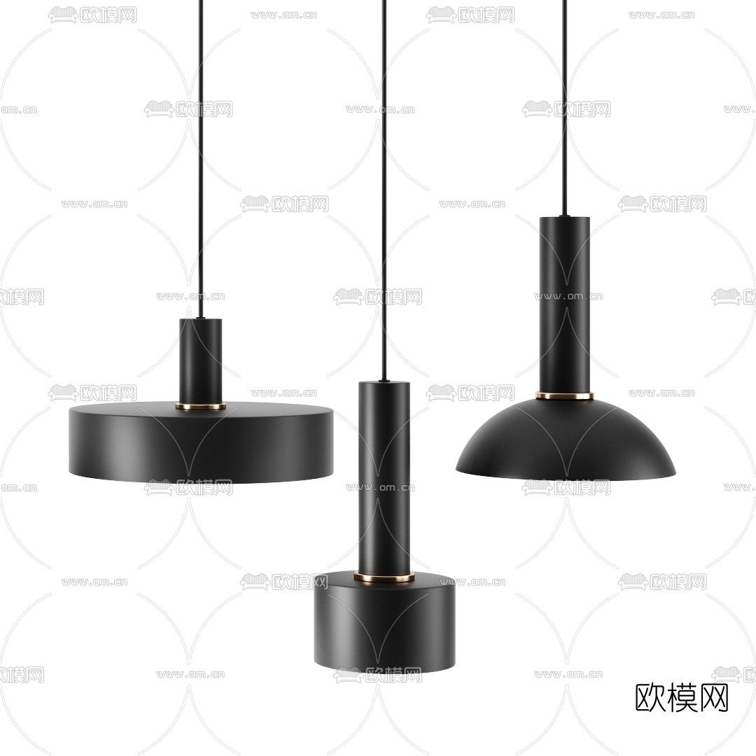 现代简易吊灯3d模型
