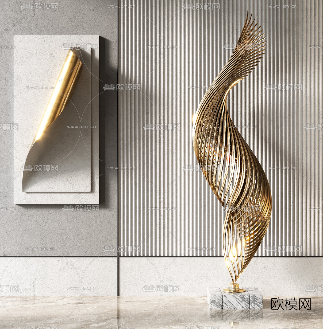 现代艺术装置雕塑摆件3d模型