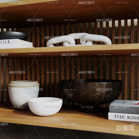 自然风原木餐边柜3d模型下载(渲染图6)