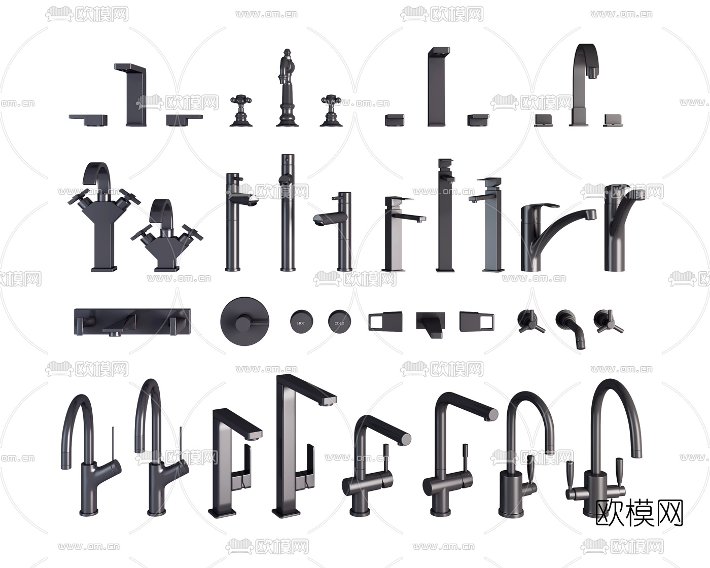 现代水龙头su模型下载（渲染图1）