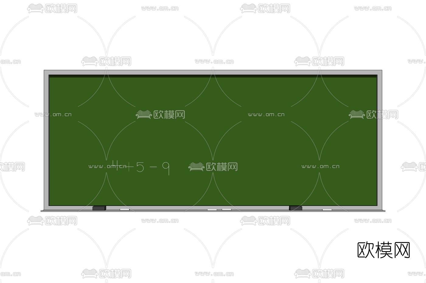 现代教室黑板免费su模型下载