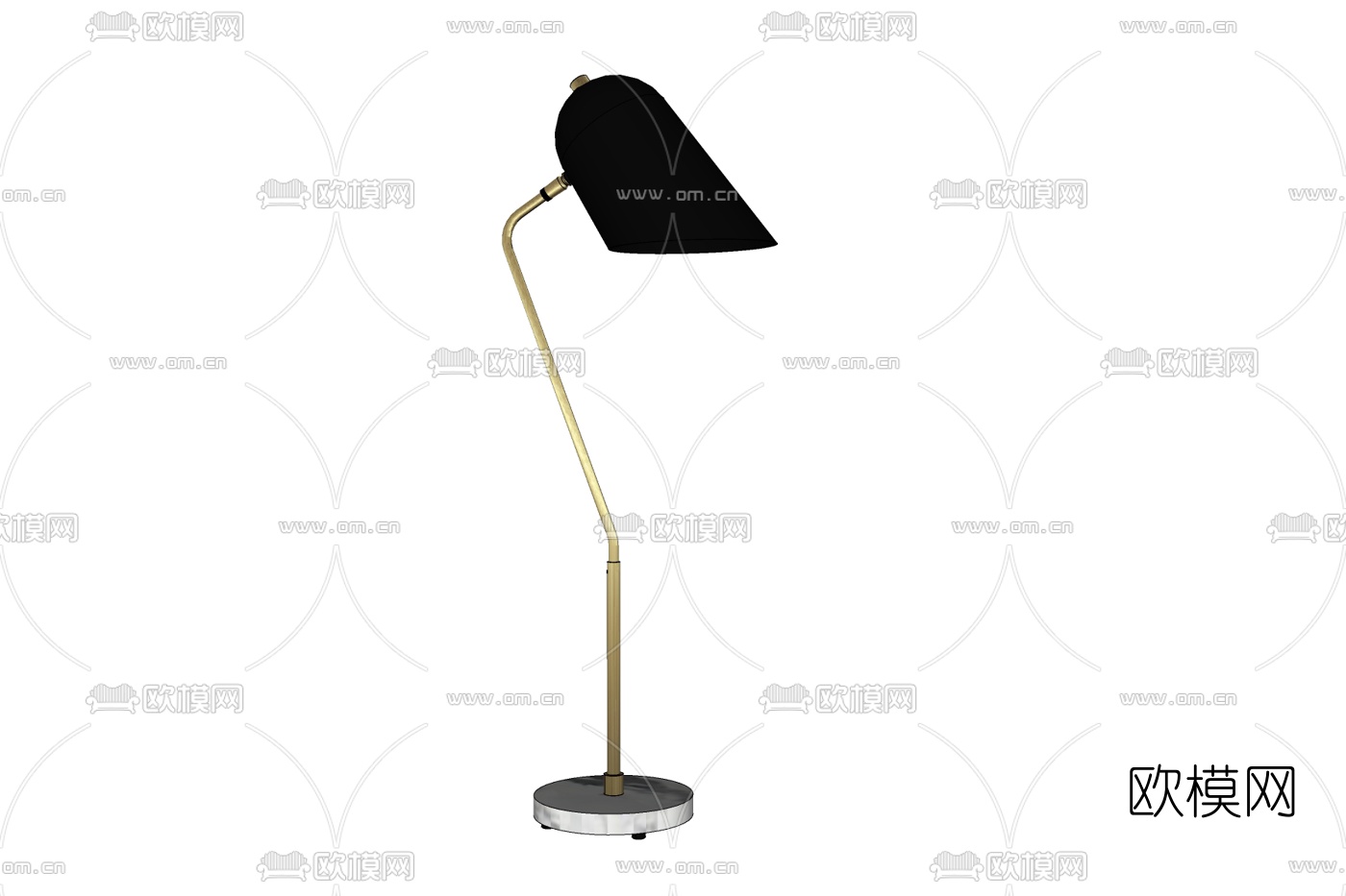 现代金属台灯免费su模型下载