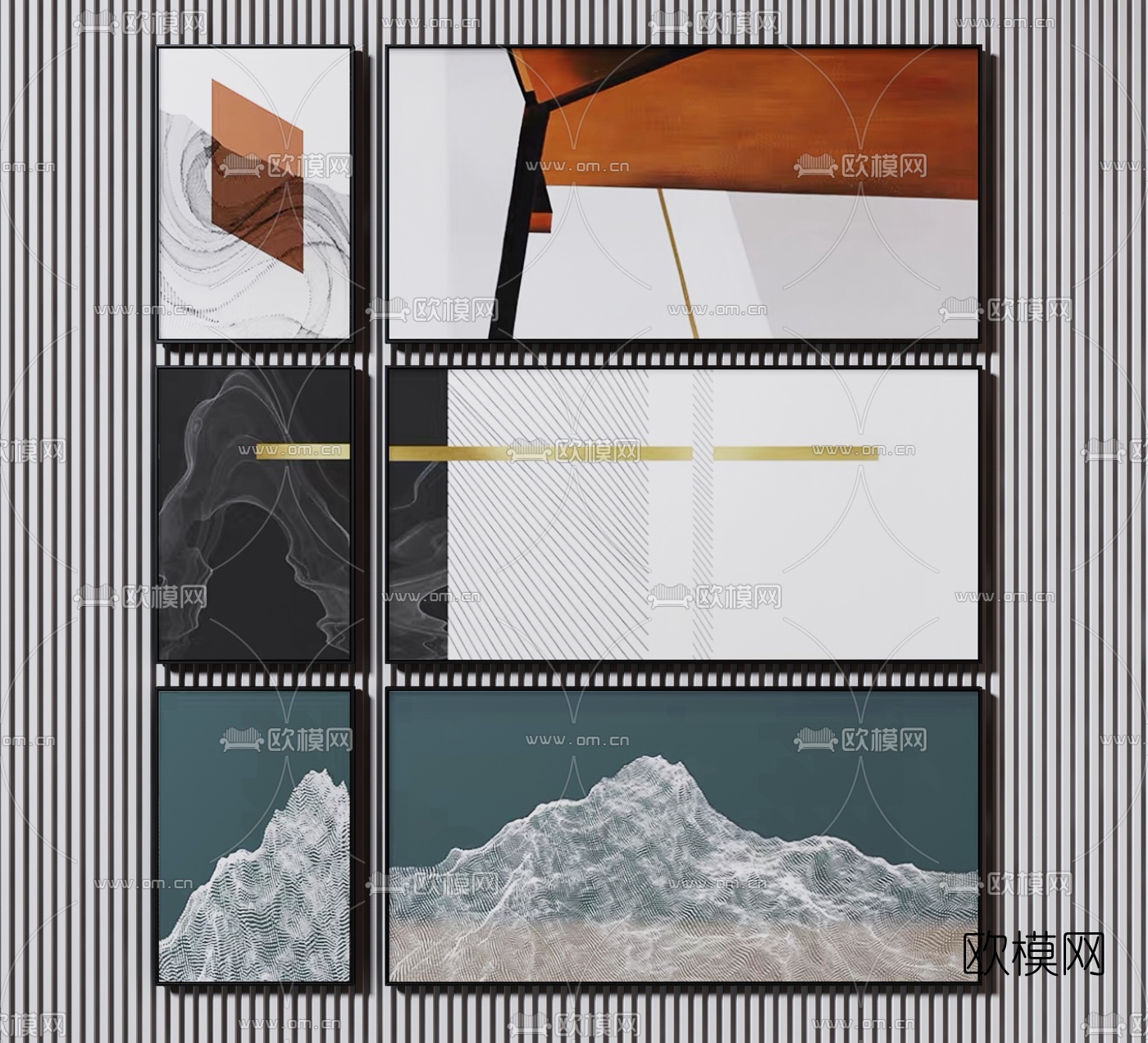 现代艺术装饰画3d模型