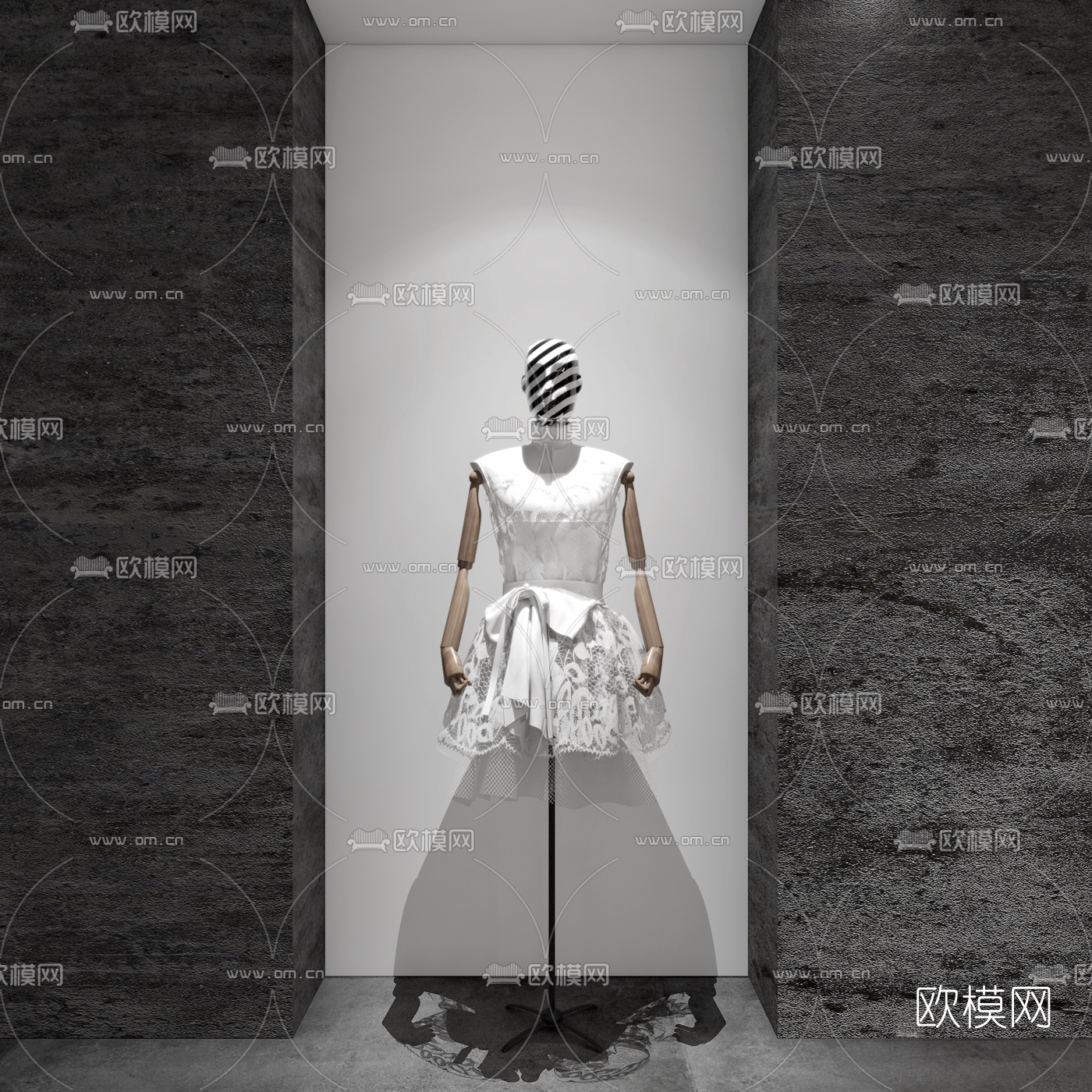现代服装店模特3d模型