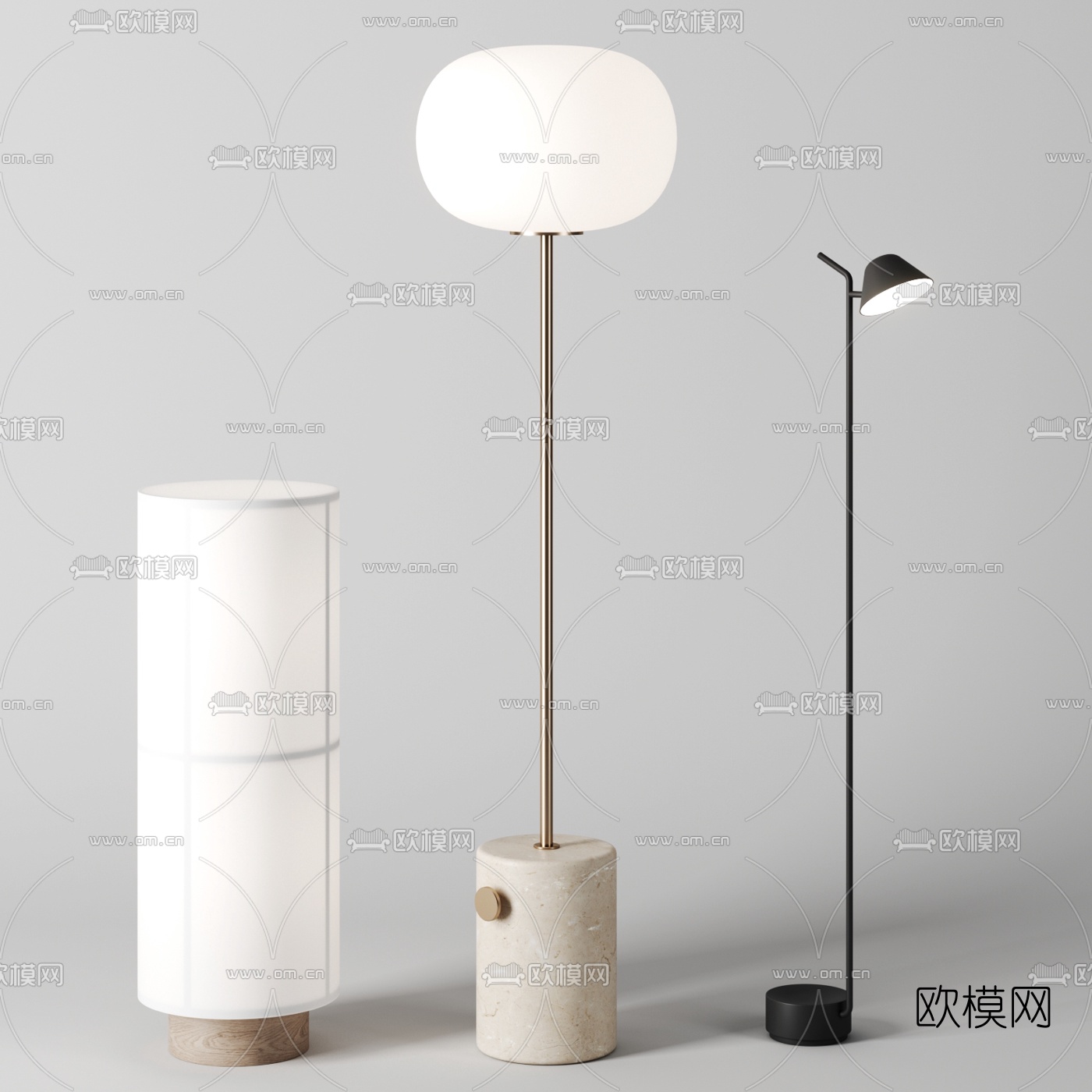 现代落地灯3d模型下载