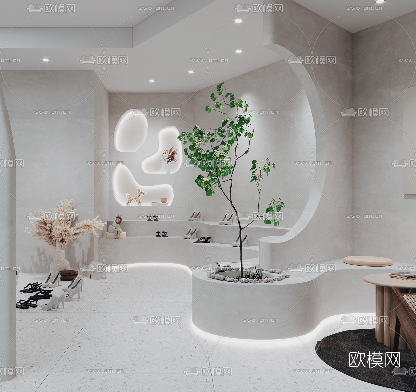 现代女鞋专卖店3d模型