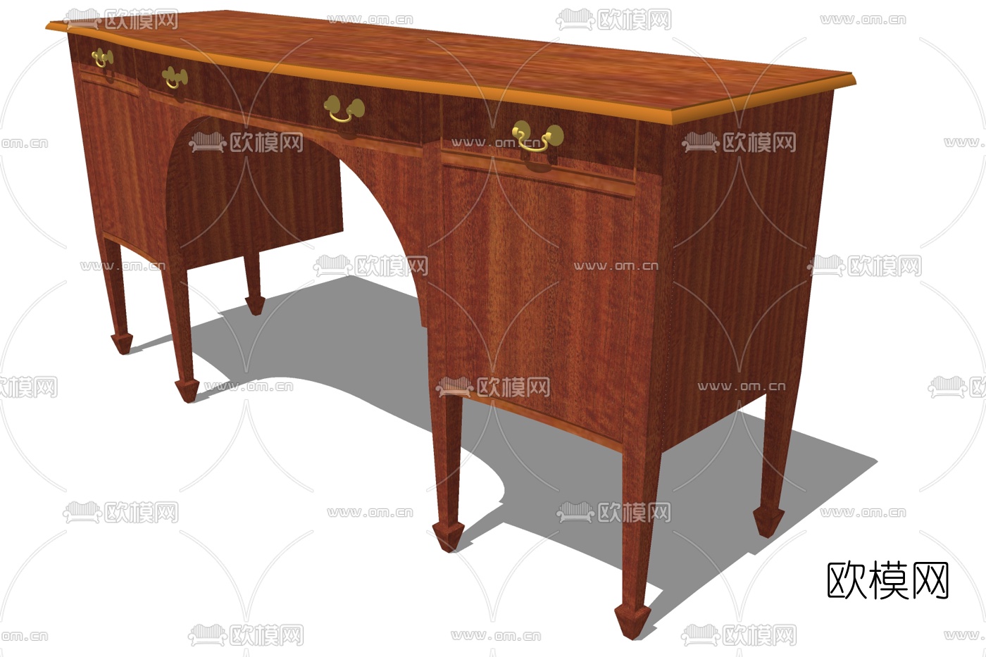 欧式书桌su模型下载