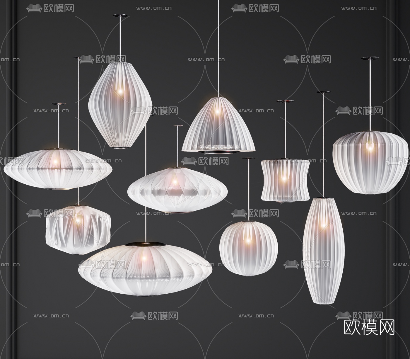 现代轻奢水晶吊灯3d模型下载