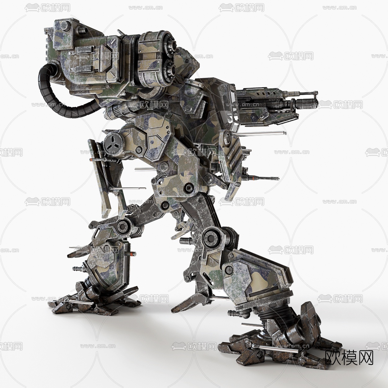 工业风机甲战士3d模型下载（渲染图1）