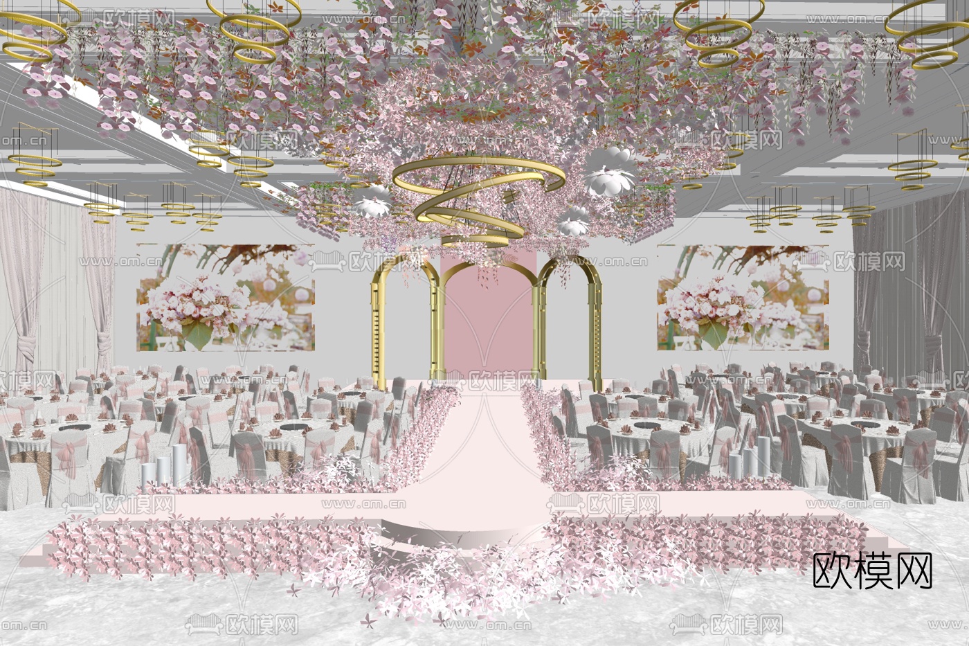 现代婚庆宴会厅su模型