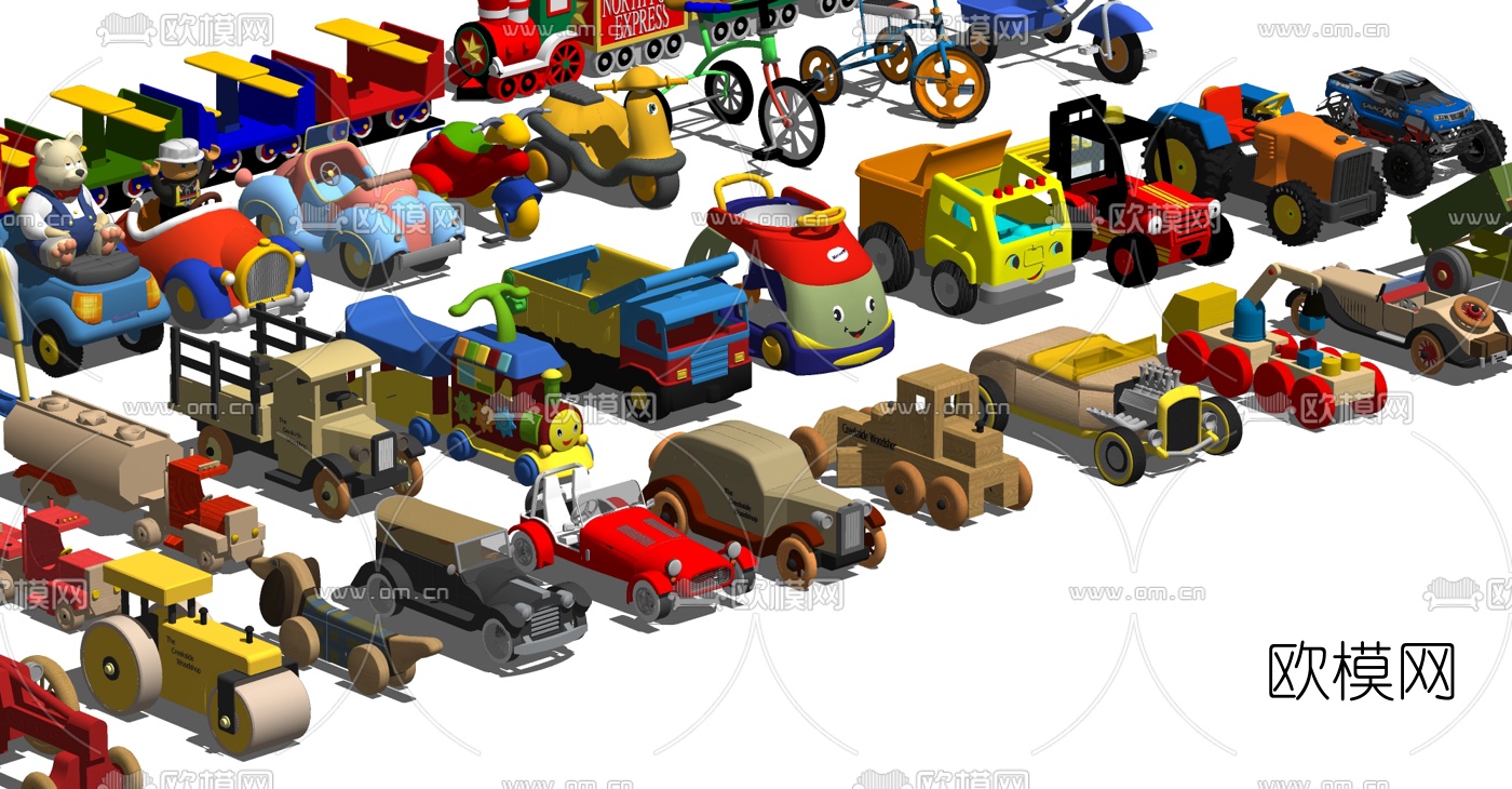 现代汽车火车儿童玩具su模型下载（渲染图3）