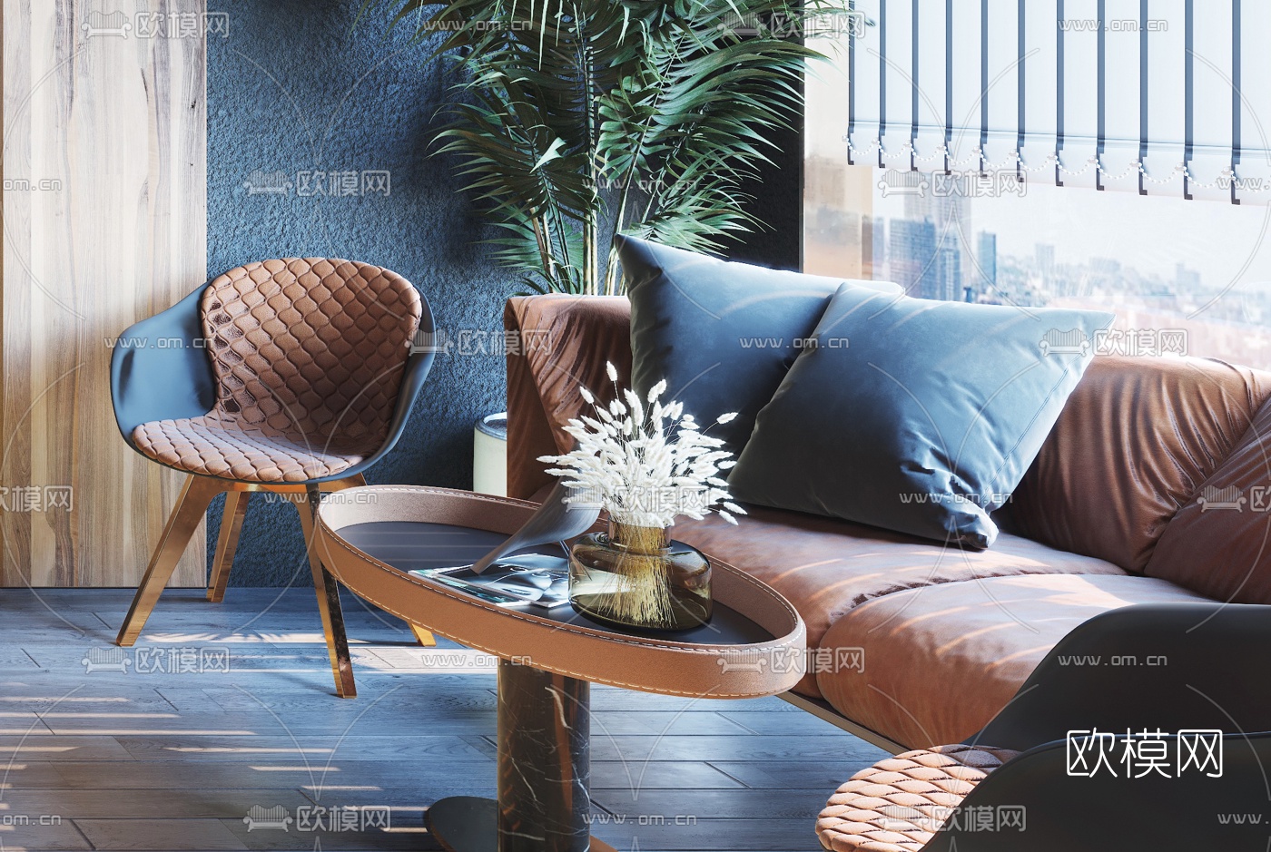 后现代书房3d模型下载（渲染图3）