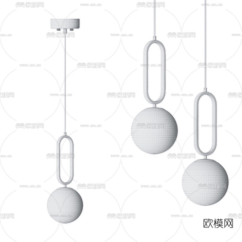 现代金属吊灯3d模型