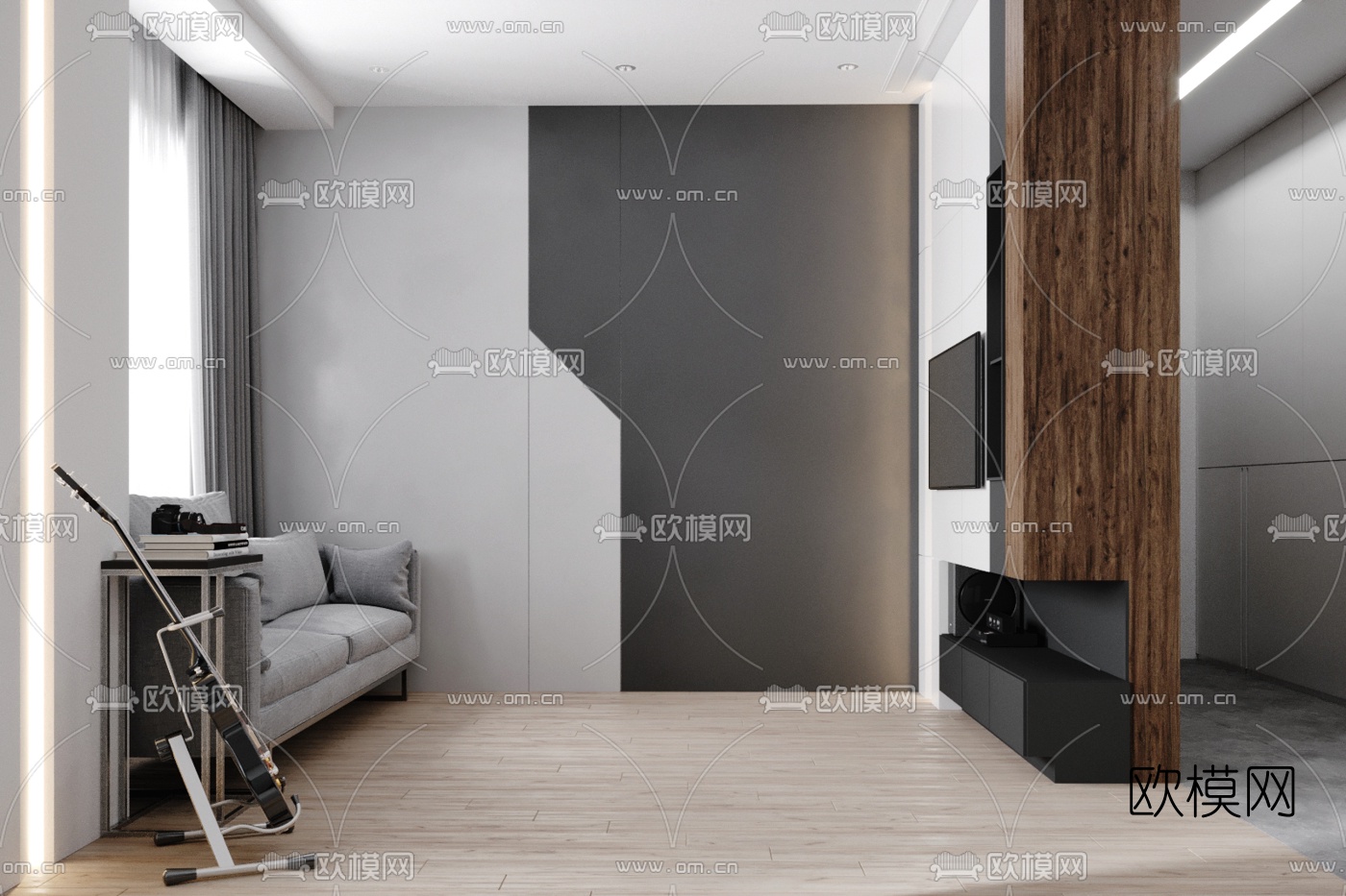 现代简约单身公寓3d模型