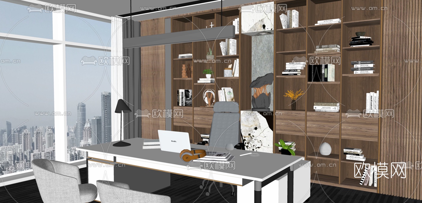 现代书桌椅su模型