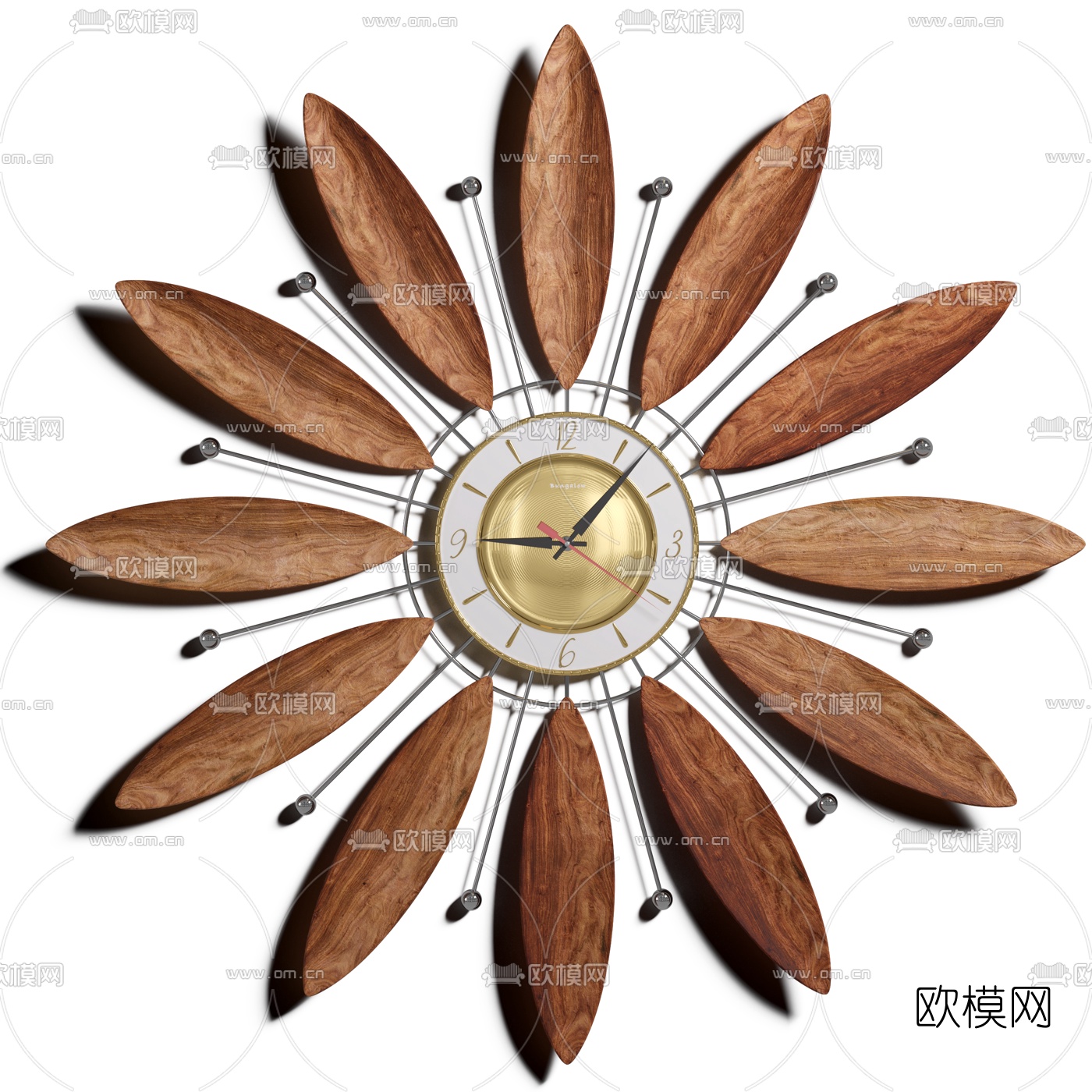 现代花瓣挂钟3d模型