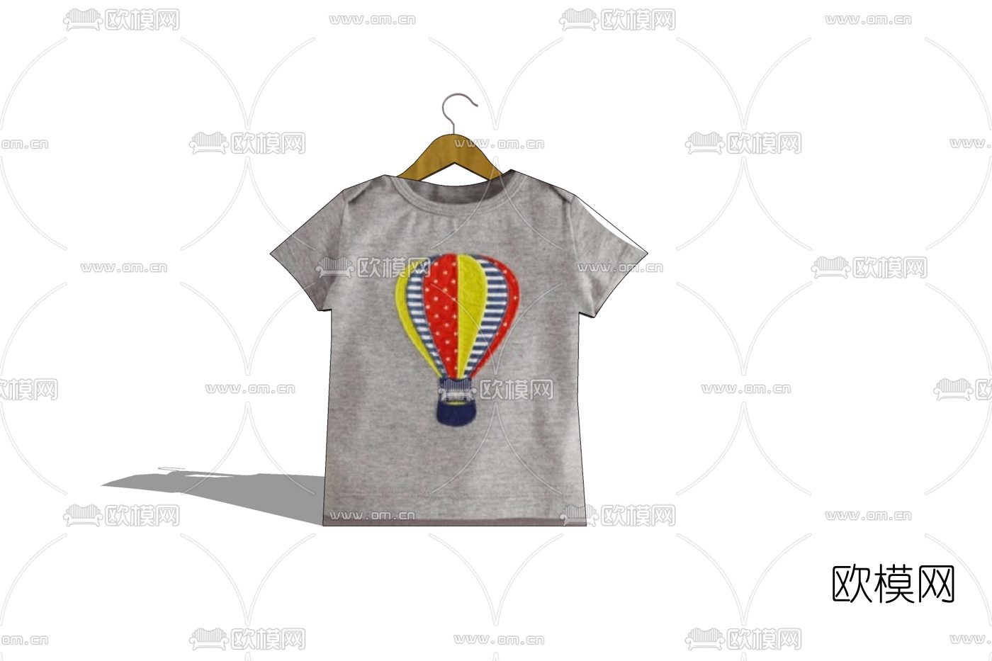 现代儿童T恤免费su模型下载