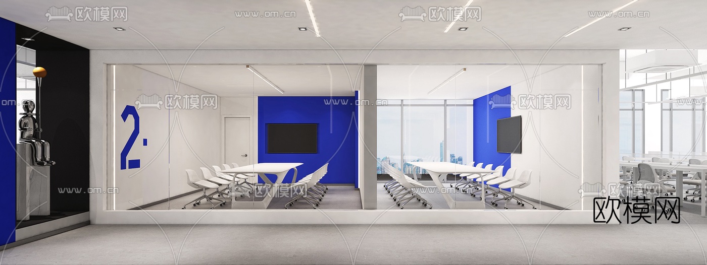 现代办公区休息区3d模型