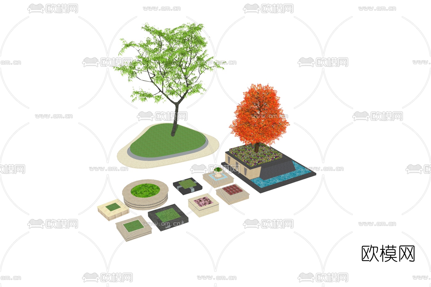 现代树池su模型下载