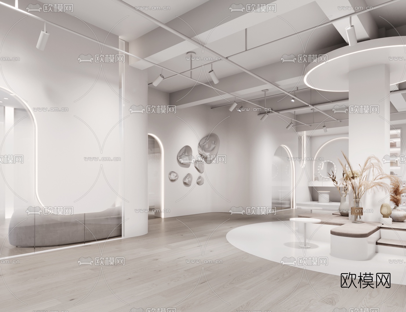 现代极简婚纱店3d模型