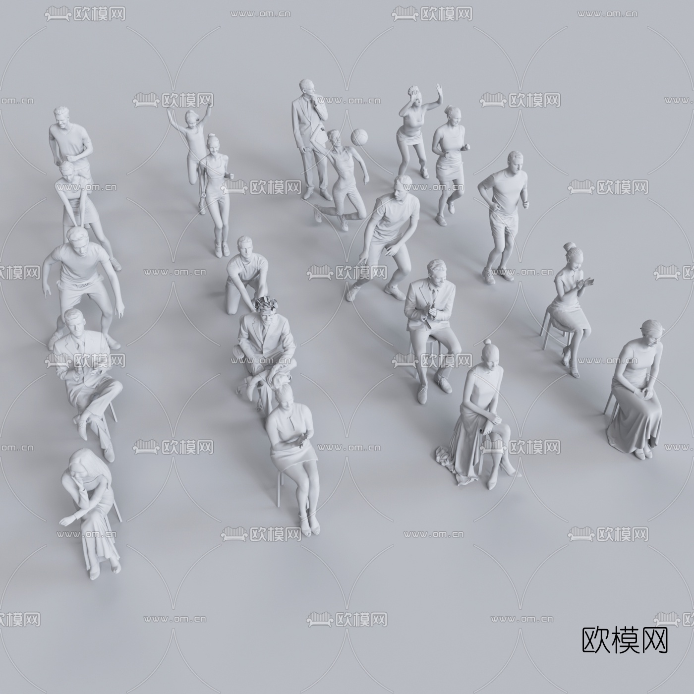 欧式运动人物3d模型下载（渲染图2）