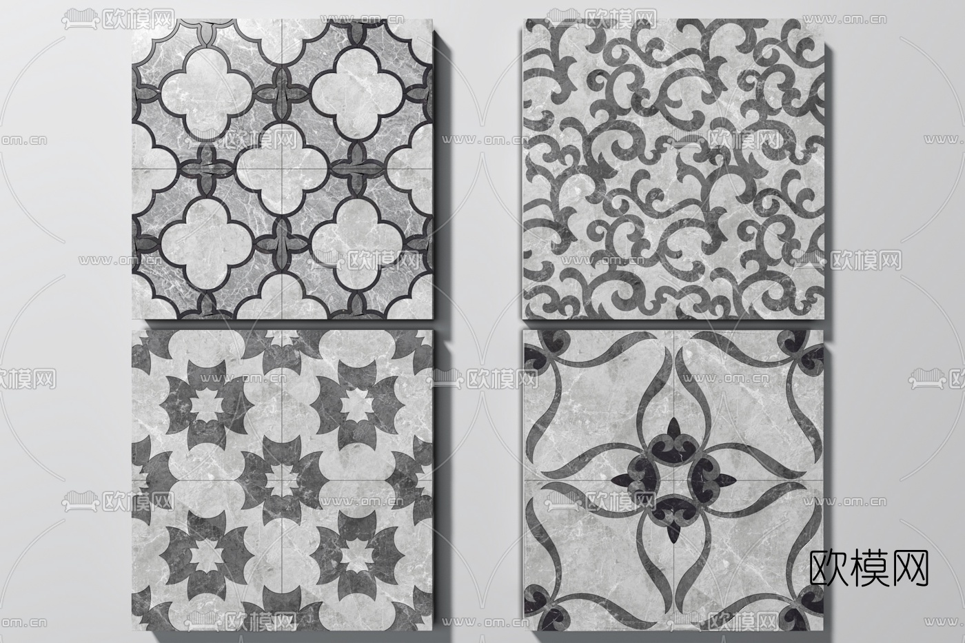 现代大理石拼花瓷砖3d模型下载