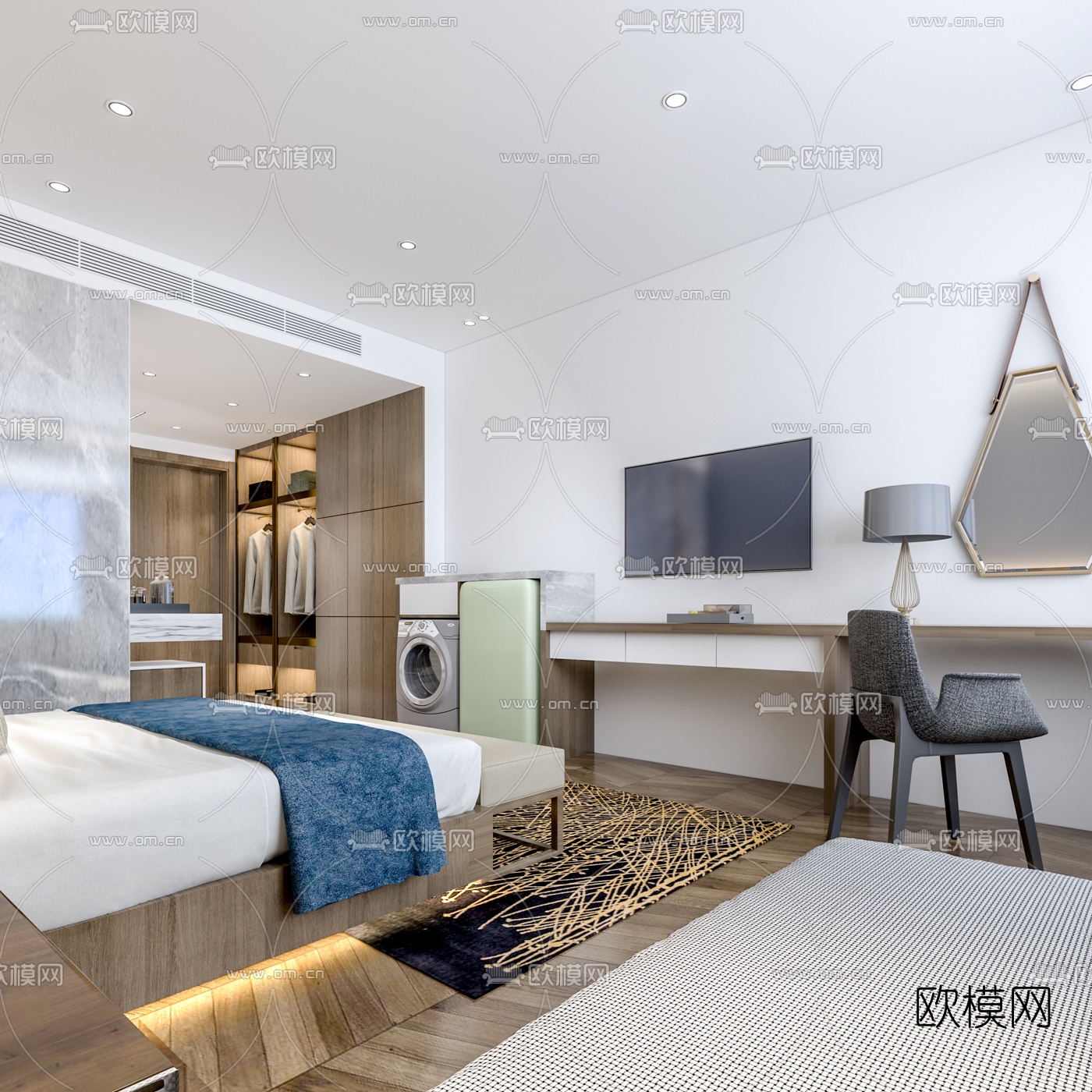 现代酒店客房免费3d模型