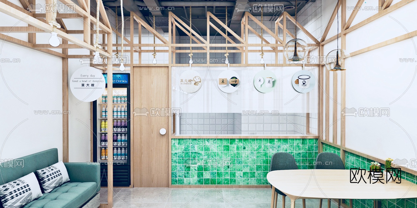 北欧简约快餐店3d模型下载（渲染图2）
