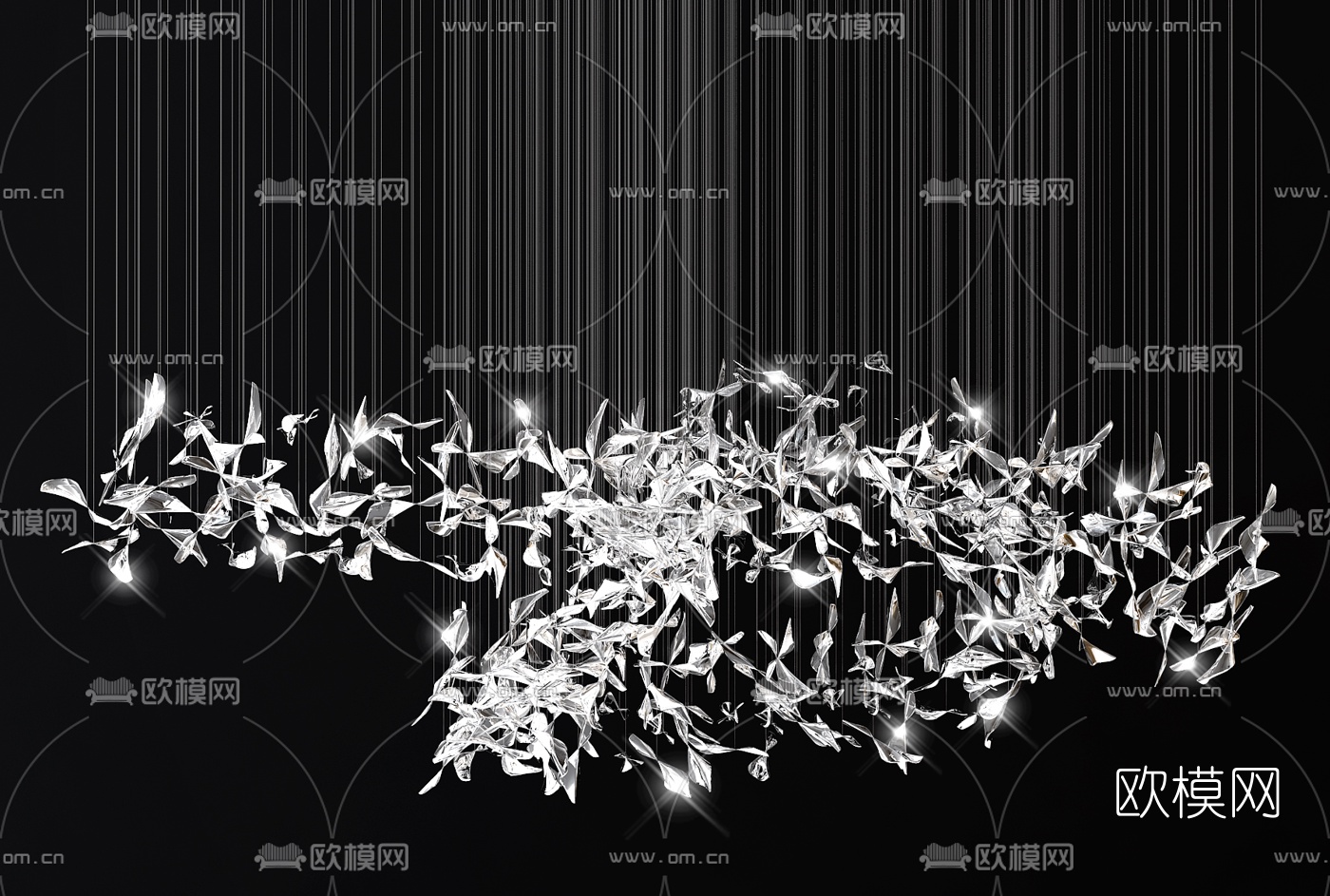 现代水晶装饰灯3d模型