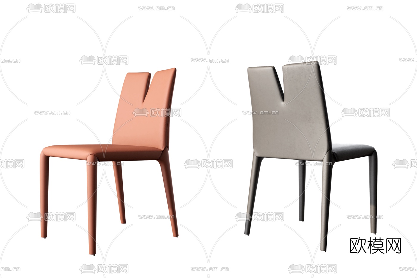 B&B Italia 现代皮革单椅3d模型下载（渲染图2）