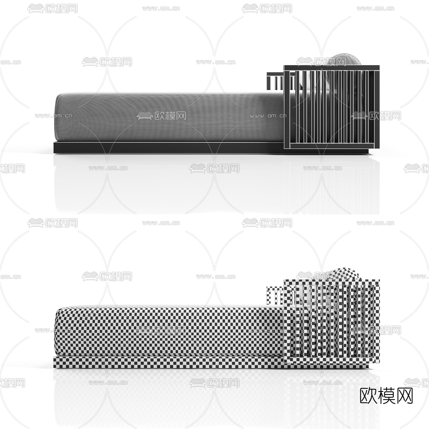北欧布艺贵妃椅3d模型