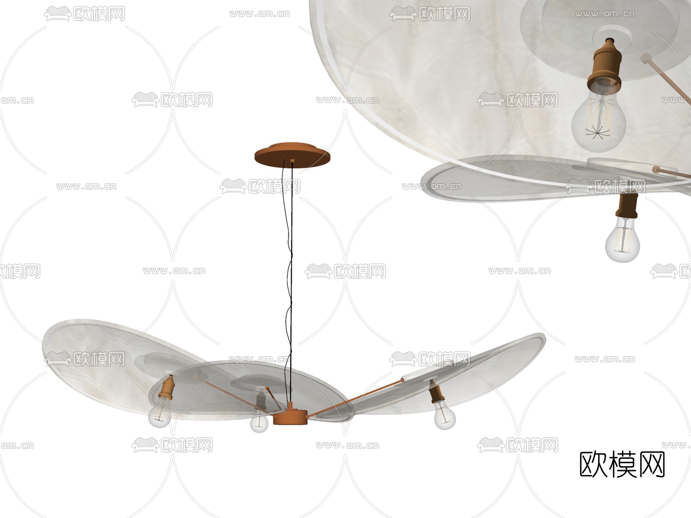 现代轻奢吊灯su模型下载（渲染图2）