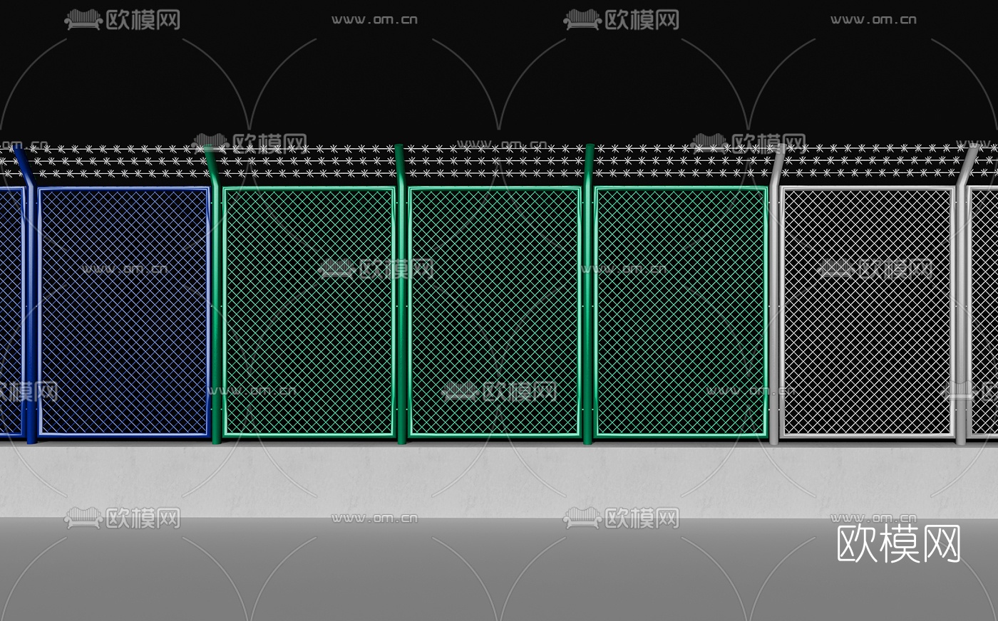 现代铁艺围栏3d模型