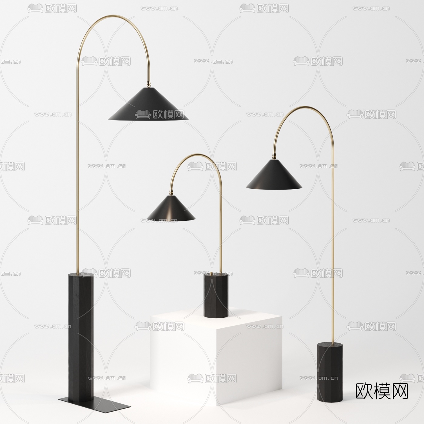 现代极简台灯落地灯3d模型