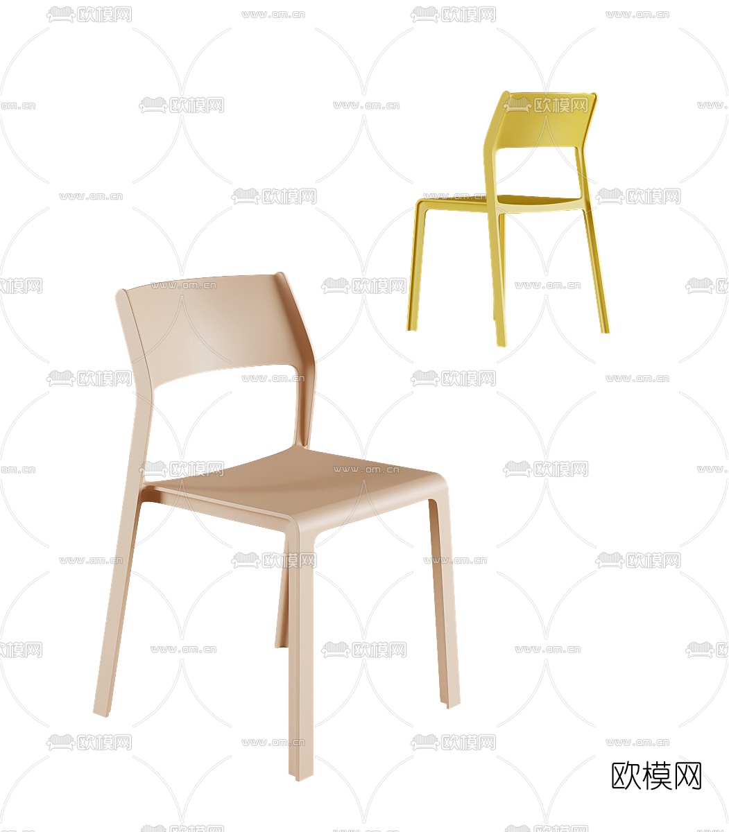现代极简单椅3d模型