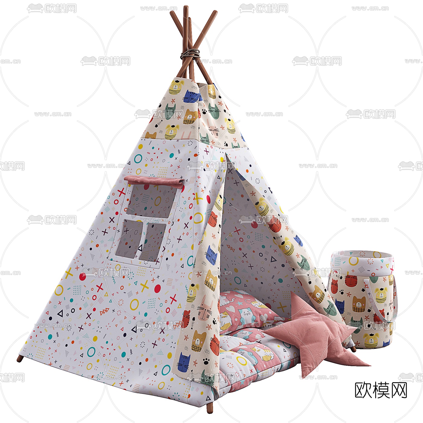 现代儿童帐篷3d模型